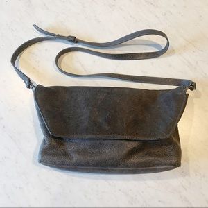 Eileen Fisher Grey Leather Cross body Shoulder bag